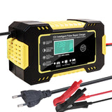 Car Battery Charger 12V Pulse Repair LCD Display Smart Fast Charge AGM Deep cycle GEL Lead-Acid Charger For Auto Motorcycle