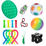 Fidget Sensory Toy Stress Anxiety Relief Autism Toys Set Push Kit Bubble Fidget Sensory Toys for Kids Adults Decompression Gift