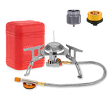 TOMSHOO Foldable Camping Gas Stove with Adapters Outdoor Stove Gas Burner for Outdoor Backpacking Fishing Cooking