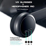 2 In1 VRG Pro + 3D VR Glasses Full-screen Durable Virtual Reality Glasses With A Large Headset For 5 To 7 Inches Smartphone
