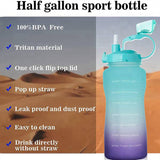 2 Pcs Handle, Large-Capacity Bounce Cover With Straw, Outdoor Sports Bottle, 2000 Ml &amp; 3800ML B