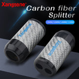 4pcs Hi-end Carbon Fiber Anti-interference Splitter HiFi Audio Speaker Cable 1 to 2 Point Splitter Ring