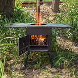 Portable Foldable Wood Burning Stove Heavy Duty Removable Camp Tent Stove with Chimney Pipe for Tent Shelter Heating Cooking