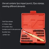 Leather Stamping Tools Set Metal Stamps Kit Includes 37pcs Symbol Letter And Number Stamps 1pc Stamping Punch Plastic Store Box
