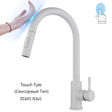 Free Shipping Pull Out Black Sensor Kitchen Faucet Smart Induction Mixer Tap Touch Control Sink Tap 2 Modes Torneira De Cozinha