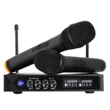 Ktv Wireless Microphone, One for Two with Reverb Tuning Karaoke Bluetooth Home TV Wireless Musical Microphone(EU Plug)