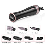 Hair Dryer Brush Hair Straightening Comb Set 7 in 1 Kit Hot Cold Wind Brush Curling Iron Flat Iron Hair Curler Comb Wavy Bundle