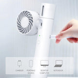 Handheld Spray Fan Rechargeable Portable Handheld Personal USB Fan with 2 Speed Strong Wind for Outdoor Office
