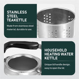 1pc Whistling Teakettle Induction Cooker Kettle Stainless Steel Boiling Water Kettle With Filter Screen 1.5L/1L