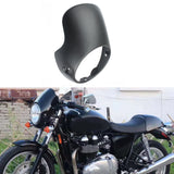 Black Motorcycle Retro Cafe Racer Style 7inch Headlight Fairing Windshield Screen Protector Kit Universal Ornamental