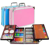 Brand New High Quality 141pcs Alloy Box Painting Drawing Art Kit Color Pencil Crayon Pigment Brush For Boys Girls Kids Gift
