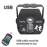 Disco Laser Lights Voice Control DJ Strobe Light Home Party Musical Lamps Projector RGB LED Stage Lighting Effect for Club Bar