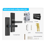 X1 Biometric Fingerprint Smart Electronic Door Lock Tuya APP Remotely IC Card Password Key Unlock Built-in Eight Language Voices