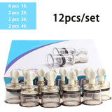 12pcs Anti Cellulite Massage Cans Rotary Handle Vacuum Suction Cans Acupuncture Cupping Cup Nipple Enhancer Cupping Set