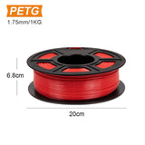 1.75mm PEGT Filament with Spool High Strength Tolerance 0.02mm 1kg 3D Printer Material Replacement for FDM Printer 3D Pen