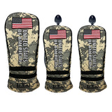 Golf Wood Cover American Flag Camouflage For Driver Fairway Hybrid Nylon Waterproof Protector Set Golf Club Covers Number Tag