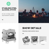 1 Set Outdoor Camping Small Alcohol Firewood Stove Portable BBQ Burner