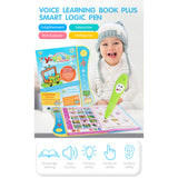 Sound Board Book for Kids Includes alphabet, fruit, person title, animal Children's Sound Book with Learning Pen Educational Toy