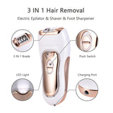 3 in 1 Painless Hair Removal For Women Epilator Shaver Electric Foot Sharpener Foot Care Tool Multifunction Depilador Trimmer