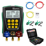 Digital Refrigeration Pressure Gauge Set Vacuum Pressure Manifold Tester Meter HVAC Temperature Tester Valve Tool Kit DY517A