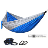 Oversized 118in*79in Camping Hammock for Outdoors Travel Backpacking,Double Hammock with Tree Straps, Nylon Portable Hammock