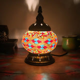 Newest Turkish mosaic table Lamp vintage art deco Handcrafted lamparas de mesa Glass romantic bed light lamparas con mosaicos