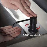 Black Stainless steel Liquid Soap Dispensers Kitchen Sink Hand Soap Dispenser ABS Plastic Bottle Easy To Fill Kitchen Accessorie