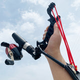 Catapult Fish Shooting Metal Hunting Catapult Folding Wrist Ball Clip Rubber Band Strong Outdoor Dart Shooting Reel Fishing Game