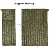 MT Ultralight Down Sleeping Bag 41-68 Degree F 400 Fill Power 3 Seasons - 1.5lbs Compact Portable Waterproof Camping