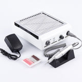 40W 45000RPM 2 In 1 Electric Nail Dust Collector Handpiece Manicure Pedicure Machine File Kit Nail Tools with Nail Drill Bits