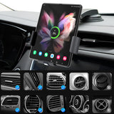 15W Car Wireless Charger Fold Screen Auto Clamp Qi Fast phone Holder Mount Charging Station For Samsung Galaxy Z Fold 3 2 iPhone