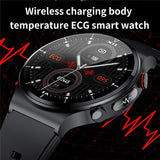 E88 Health Smart Watch Blood Sugar Men ECG+PPG Body Temperature Blood Pressure Heart Rate Wireless Charger Smartwatch HD