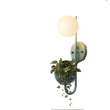 Modern LED Wall Lamp Nordic Creative Sconce Living Study Balcony Bedroom Warm Bedside Macarons Glass Ball Plant E27 Decor Light
