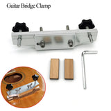 Metal Guitar Bridge Clamp Stainless Steel Guitar Bridge Bonding Tool for Luthiers with Wooden Block Guitar Luthier Tool