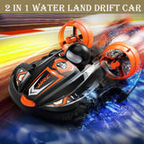 New 2.4G RC Water Land Amphibious 2 in1 Hovercraft Speedboat Drift 1:5 Car Waterproof Recharge High Speed Car Toys For Boy Gift