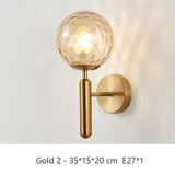 Modern Indoor Wall Lamp Nordic Bedroom Lamp Gold Black Glass Bedside Lighted Interior Led Lights Decoration for Wall AC85~260V