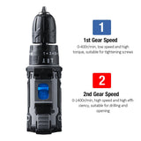25V Cordless Electric Drill Electric Screwdriver 3/8-Inch 2-Speed Powerful Tool Screwdriver Drill with Battery & Adapter Box