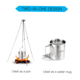 750ML Camping Pot Set Stainless Steel Cooking Kettle Portable Camping Pot Set Outdoor Camping Cookware Backpacking Pot Picnic