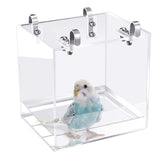 Bird Bath for Cage Portable Transparent Bird Tube Shower Box with Hooks No-Leakage Design for Budgerigar/Parakeet/Parrot