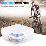 Bicycle Tire Repair Tool Kit Portable MTB Mountain Bike Glue-free Type Rubber Mend Patch with Sandpaper Storage Box