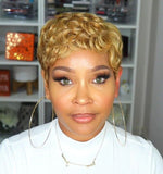 Wig ladies short hair hand-wrap synthetic fiber wig headgear pixie wig