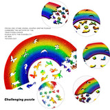Wooden Puzzles Rainbow Cat Building Blocks Puzzle For Kids Adults