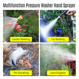 High Pressure Washer Gun with Recoil Water Hose Hose Space-saving Car Washer Adjustable Jet/ Fan Washing Sprayer