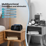 Alarm Clock With Bluetooth Speaker And Wireless Charger,Fm Radio Clock ,Dimmable Led Digital Display For Home Bedroom