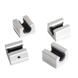 4Pcs 12Mm/0.47Inch SBR12UU Aluminum Open Linear Router Motion Bearing Solide Block Unit XYZ CNC SBR Series