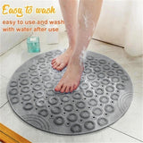 Round Bathroom Non-Slip Mat Shower Mat PVC Washable Shower Massage Foot Pad for Kids Adults Elderly Bathroom A7