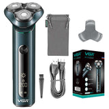 VGR Metal Housing 3D Floating Rotary Electric Shaver for Men Waterproof Beard Electric Razor Face Shaving Machine Rechargeable