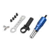 Rivet Gun Adapter for Electric Drill Cordless Riveting Tool with Wrench 100pcs Rivet Detachable 3/32'' 1/8'' 5/32'' 3/16'' Rivet