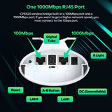 Gigabit Wireless Bridge Point to Point CPE830 5.8G 1Gbps WiFi Outdoor CPE with 16dBi High-Gain Antenna Lang Range Up to 3KM