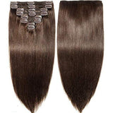 Real hair wig ladies long straight hair extension piece seamless eight-piece clip hair real wig piece
